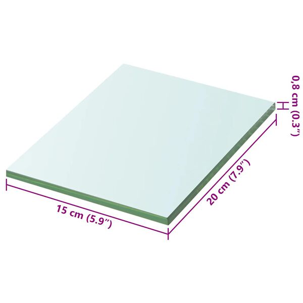 vidaXL Policová deska sklo čiré 20x15 cm