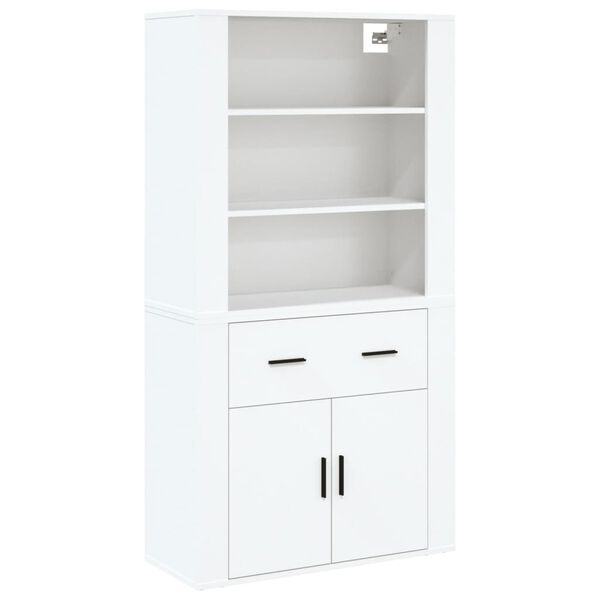 vidaXL Skř&iacute;ň highboard b&iacute;l&aacute; kompozitn&iacute; dřevo