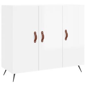 vidaXL Př&iacute;born&iacute;k b&iacute;l&yacute; s vysok&yacute;m leskem 90x34x80 cm kompozitn&iacute; dřevo