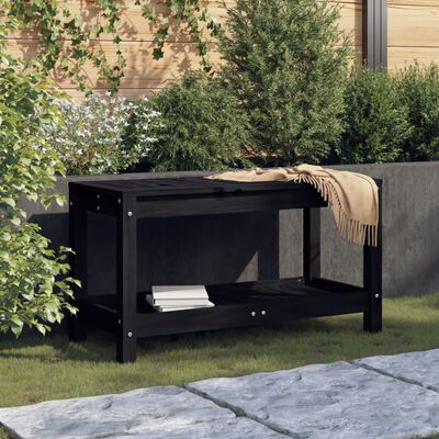 vidaXL Zahradní lavice černá 82,5 x 35 x 45 cm masivní borové dřevo