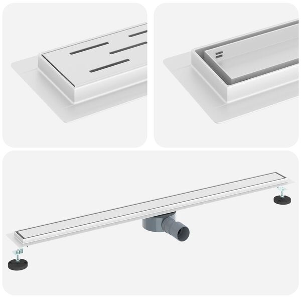 vidaXL Sprchov&yacute; odtok 2 v 1 s 360&deg; sifonem Stř&iacute;brn&aacute; 100 cm