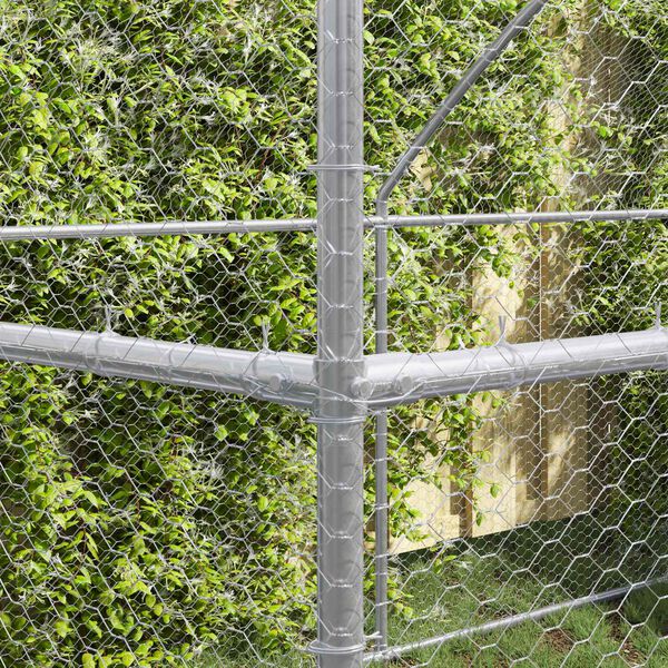 vidaXL Klec na kuřata 3 pcs Stř&iacute;brn&aacute; 600 x 200 x 200 cm Ocel a PE