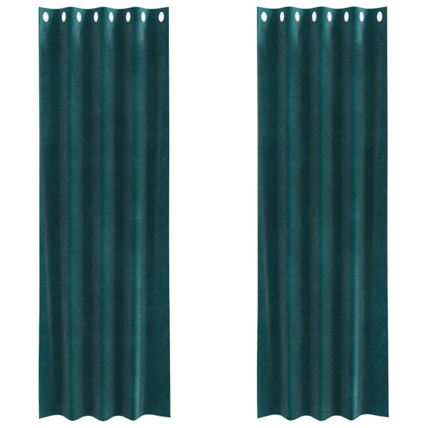 vidaXL Zatemňovac&iacute; z&aacute;věsy 2 pcs Tmavě zelen&aacute; 140 x 245 cm samet