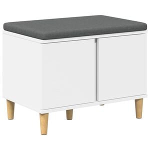 vidaXL Chodbičkov&aacute; lavice s pol&scaron;t&aacute;řem s &uacute;loži&scaron;těm B&iacute;l&yacute; 60 x 38 x 46 cm
