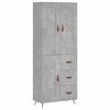 vidaXL Skř&iacute;ň highboard betonově &scaron;ed&aacute; 69,5x34x180 cm kompozitn&iacute; dřevo