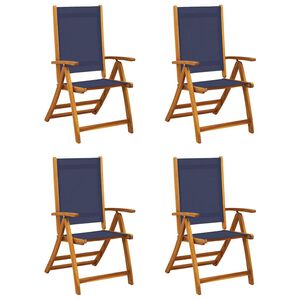 vidaXL Skl&aacute;dac&iacute; židle 4 ks, masivn&iacute; ak&aacute;cie a textil&eacute;n