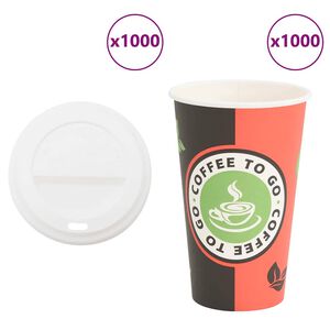 vidaXL Pap&iacute;rov&eacute; kel&iacute;mky na k&aacute;vu s v&iacute;čky 1000 pcs 16oz 400ml