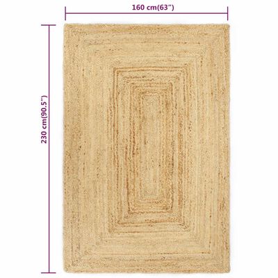 vidaXL Ručně vyráběný koberec juta přírodní 160 x 230 cm