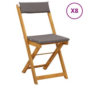vidaXL Venkovn&iacute; bistro židle 8 pcs Tmavě &scaron;ed&aacute; 40 x 53 x 80 cm