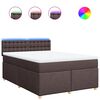 vidaXL Box spring postel s matrac&iacute; tmavě hněd&aacute; 140x200 cm textil