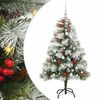 vidaXL Uměl&yacute; v&aacute;nočn&iacute; stromeček Zelen&aacute; a b&iacute;l&aacute; 150 cm PVC, kov a plast
