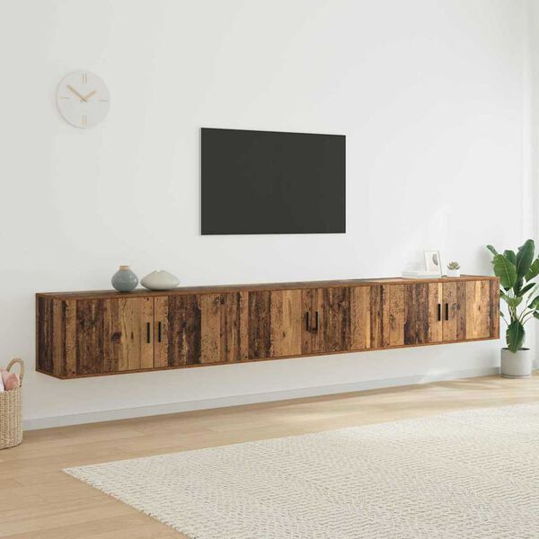vidaXL N&aacute;stěnn&yacute; TV skř&iacute;ňov&yacute; set 3 pcs Star&eacute; dřevo 100 x 34,5 x 40 cm