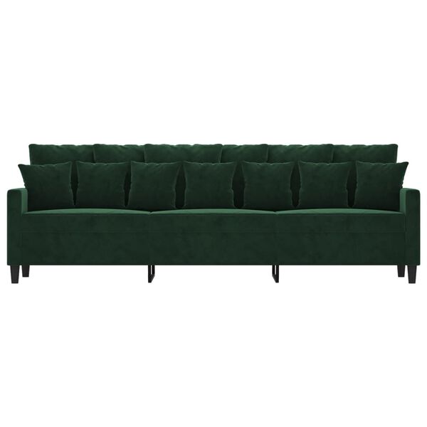 vidaXL 3m&iacute;stn&aacute; pohovka tmavě zelen&aacute; 210 cm samet