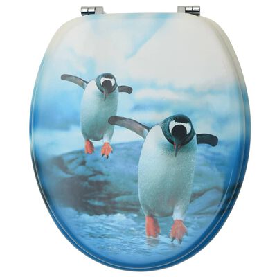 vidaXL WC sedátka s víky 2 ks MDF motiv tučňáka