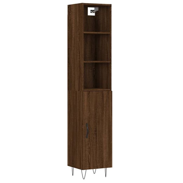 vidaXL Skř&iacute;ň highboard hněd&yacute; dub 34,5 x 34 x 180 cm kompozitn&iacute; dřevo