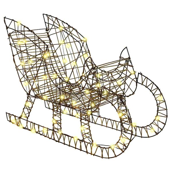 vidaXL S&aacute;ně tažen&eacute; sobem Tepl&aacute; b&iacute;l&aacute; 70 x 26 x 129 cm Ratan