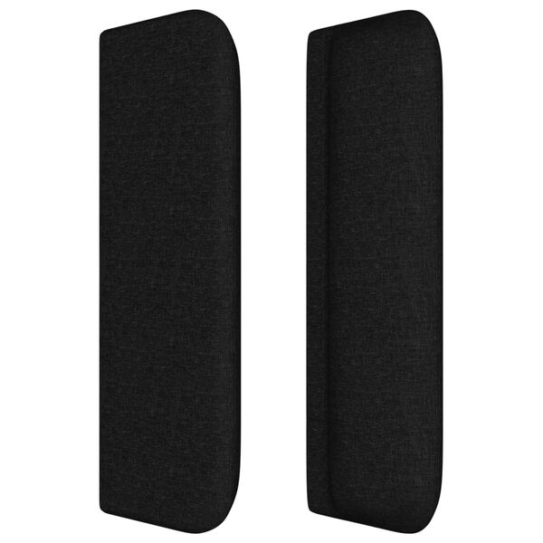 vidaXL Čelo postele typu u&scaron;&aacute;k čern&eacute; 103 x 16 x 78/88 cm textil