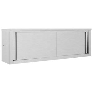 vidaXL N&aacute;stěnn&aacute; kuchyňsk&aacute; skř&iacute;ň s posuvn&yacute;mi dveřmi 150x40x50 cm nerez