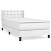 vidaXL Box spring postel s matrac&iacute; b&iacute;l&aacute; 100x200 cm uměl&aacute; kůže