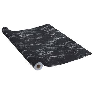 vidaXL Samolep&iacute;c&iacute; tapeta na n&aacute;bytek čern&yacute; k&aacute;men 500 x 90 cm PVC