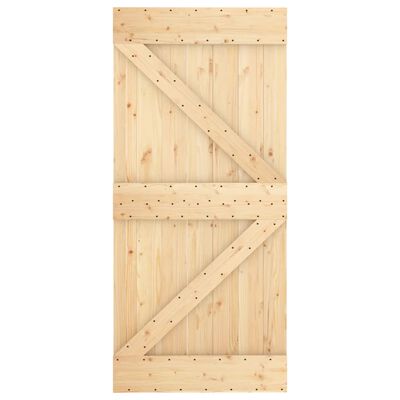 vidaXL Posuvné dveře s kováním 95 x 210 cm masivní borové dřevo