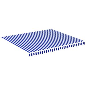 vidaXL N&aacute;hradn&iacute; plachta na mark&yacute;zu modr&aacute; a b&iacute;l&aacute; 380 x 345 cm polyesterov&aacute;