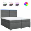 vidaXL Box spring postel s matrac&iacute; tmavě &scaron;ed&aacute; 200x200 cm textil