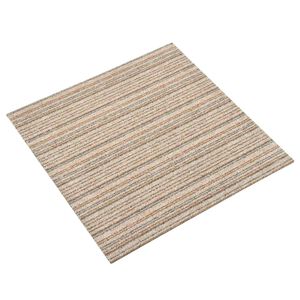 vidaXL Koberec 20 pcs Pruhovan&aacute; b&eacute;žov&aacute; 50 x 50 cm 100% polypropylen