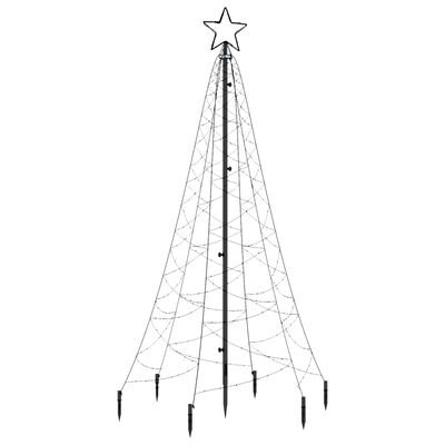 vidaXL Vánoční strom s hrotem 200 studených bílých LED diod 180 cm
