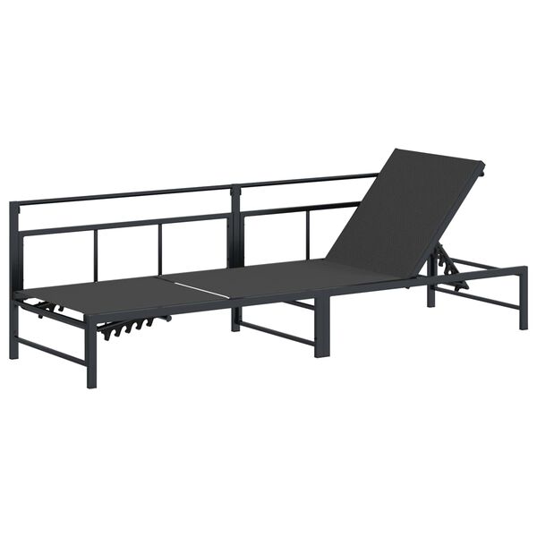 vidaXL Slunečn&iacute;k Čern&yacute; 200 x 62 x 59,5 cm Textilen