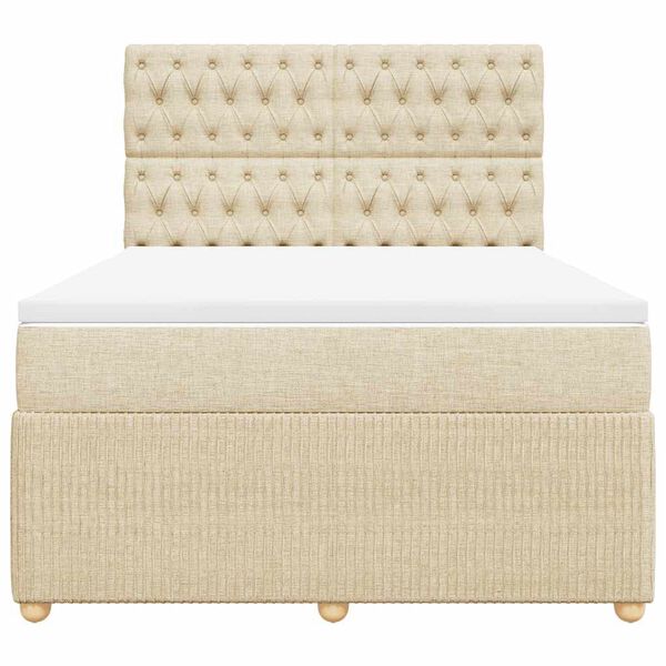 vidaXL Box spring postel s matrac&iacute; kr&eacute;mov&aacute; 160x200 cm textil
