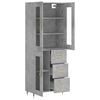vidaXL Skř&iacute;ň highboard betonově &scaron;ed&aacute; 69,5x34x180 cm kompozitn&iacute; dřevo