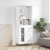 vidaXL Skř&iacute;ň highboard b&iacute;l&aacute; 69,5 x 34 x 180 cm kompozitn&iacute; dřevo