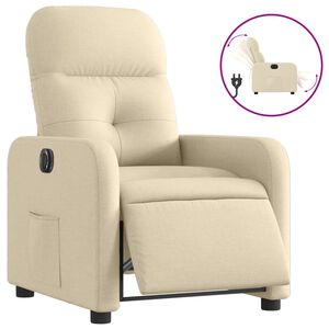 vidaXL Elektrick&eacute; polohovac&iacute; křeslo kr&eacute;mov&eacute; textil