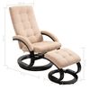 vidaXL Polohovac&iacute; křeslo s podnožkou kr&eacute;mov&eacute; semi&scaron;ov&aacute; l&aacute;tka