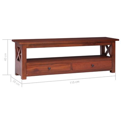 vidaXL TV stolek hnědý 115 x 30 x 40 cm masivní mahagonové dřevo