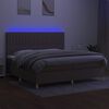 vidaXL Box spring postel s matrac&iacute; a LED taupe 200x200 cm textil