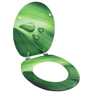 vidaXL WC sed&aacute;tko s v&iacute;kem MDF zelen&eacute; motiv vodn&iacute;ch kapek
