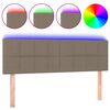 vidaXL Čelo postele s LED taupe 144x5x78/88 cm textil