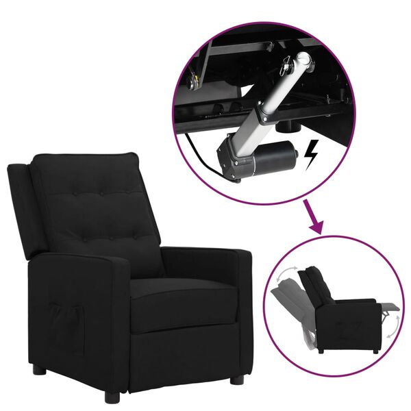 vidaXL Zvedac&iacute; křeslo čern&eacute; textil