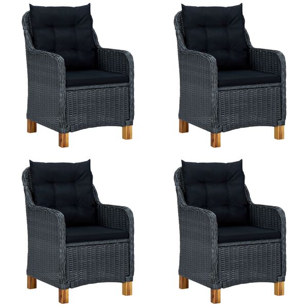 vidaXL 5d&iacute;ln&yacute; zahradn&iacute; j&iacute;deln&iacute; set tmavě &scaron;ed&yacute;