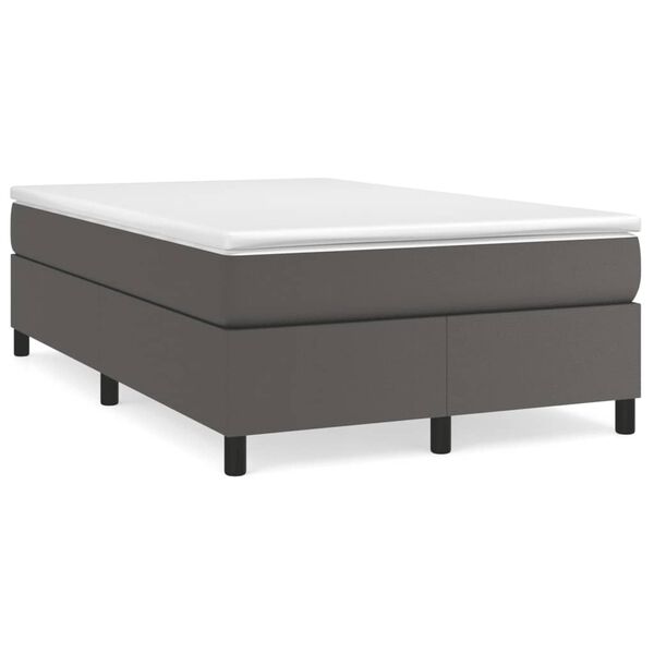 vidaXL Box spring postel s matrac&iacute; &scaron;ed&aacute; 120x190 cm uměl&aacute; kůže
