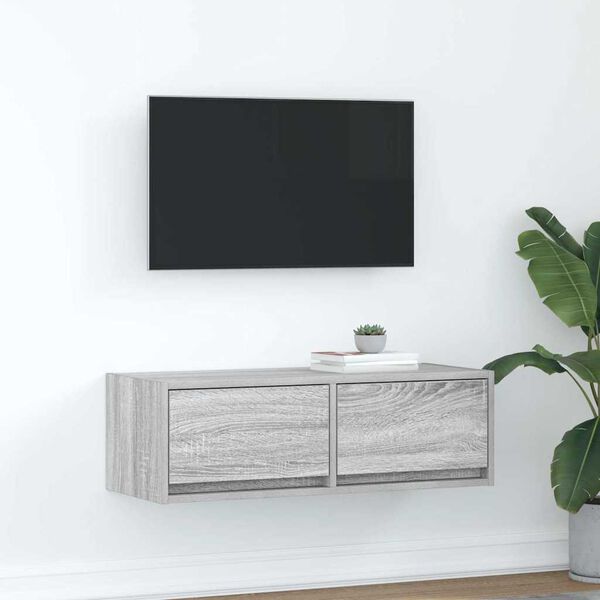 vidaXL TV skř&iacute;ňka &scaron;ed&aacute; sonoma 80x31x25,5 cm kompozitn&iacute; dřevo