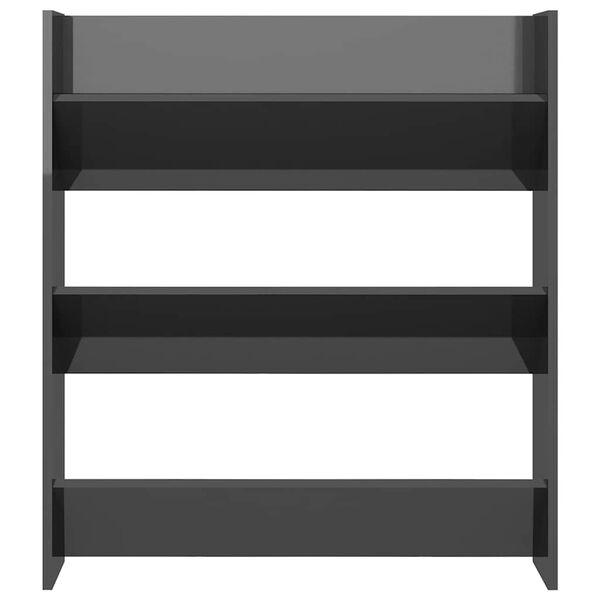 vidaXL N&aacute;stěnn&yacute; botn&iacute;k &scaron;ed&yacute; vysok&yacute; lesk 80x18x90 cm kompozitn&iacute; dřevo