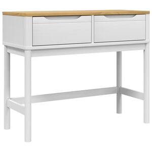vidaXL Konzolov&yacute; stolek FLORO b&iacute;l&yacute; 89,5x36,5x73 cm masivn&iacute; borovice
