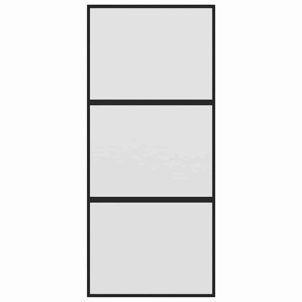 vidaXL Posuvn&eacute; dveře čern&eacute; 90 x 205 cm tvrzen&eacute; sklo a hlin&iacute;k