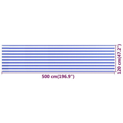 vidaXL Balkonová zástěna modrobílá 120 x 500 cm HDPE