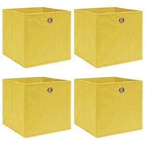vidaXL &Uacute;ložn&eacute; boxy 4 ks žlut&eacute; 32 x 32 x 32 cm textil