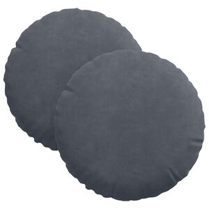 vidaXL Pol&scaron;t&aacute;ře na sedadla 2 ks samet Tmavě &scaron;ed&aacute; &Oslash;30 x 13 cm