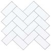 vidaXL Dlaždice vzoru ryb&iacute; kosti 50 pcs B&iacute;l&aacute; &scaron;ed&aacute; 30 x 30 cm